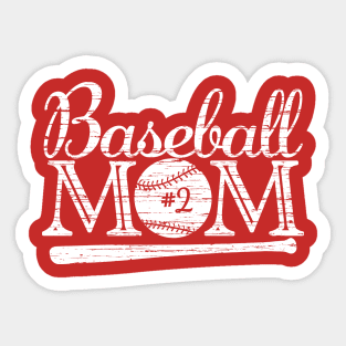 Vintage Baseball Mom #2 Favorite Player Biggest Fan Number Jersey Sticker